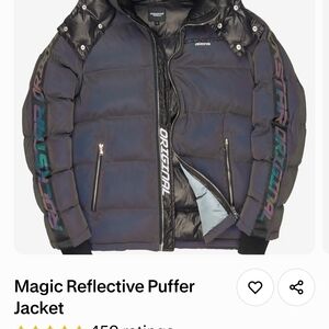 Magic Reflective Puffer Jacket - Black